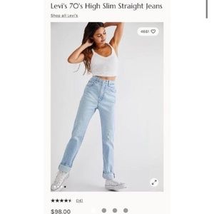 NWOT Levi's 70's High Slim Straight light wash Jeans from free people